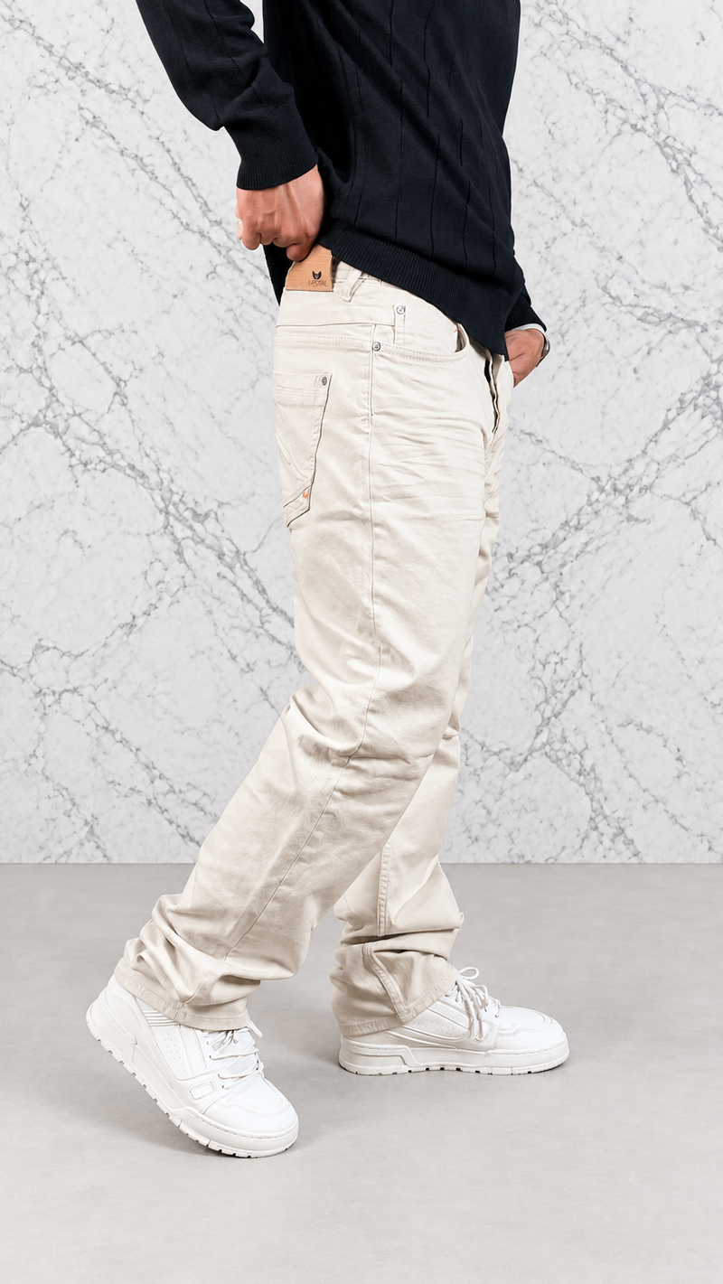 MONARCH STRAIGHT JEANS — ÉCRU