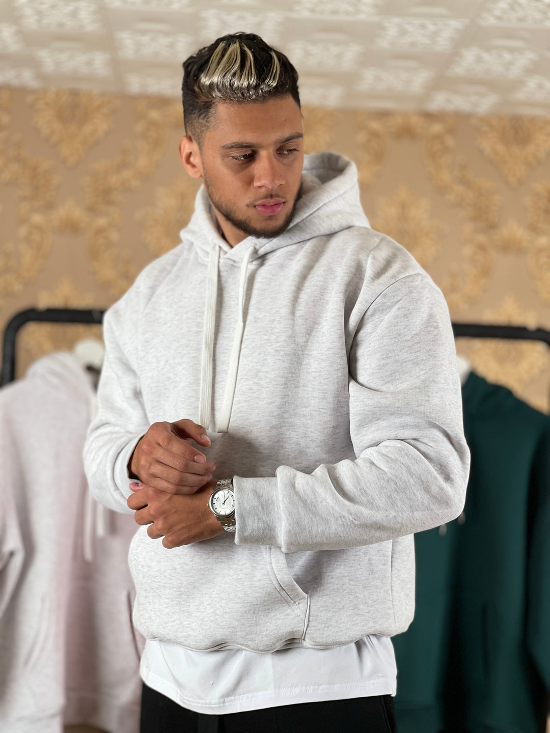 HOODIE OVERSIZE SIMPLE GRIS