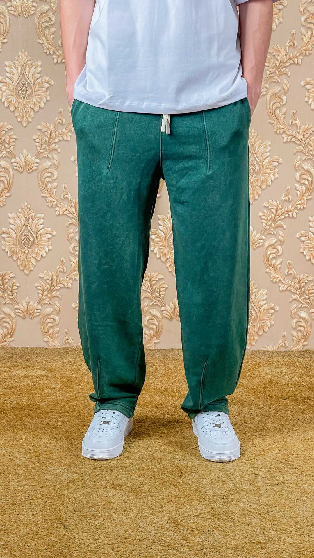 PANTALON BAGGY DÉLAVÉ - VERT