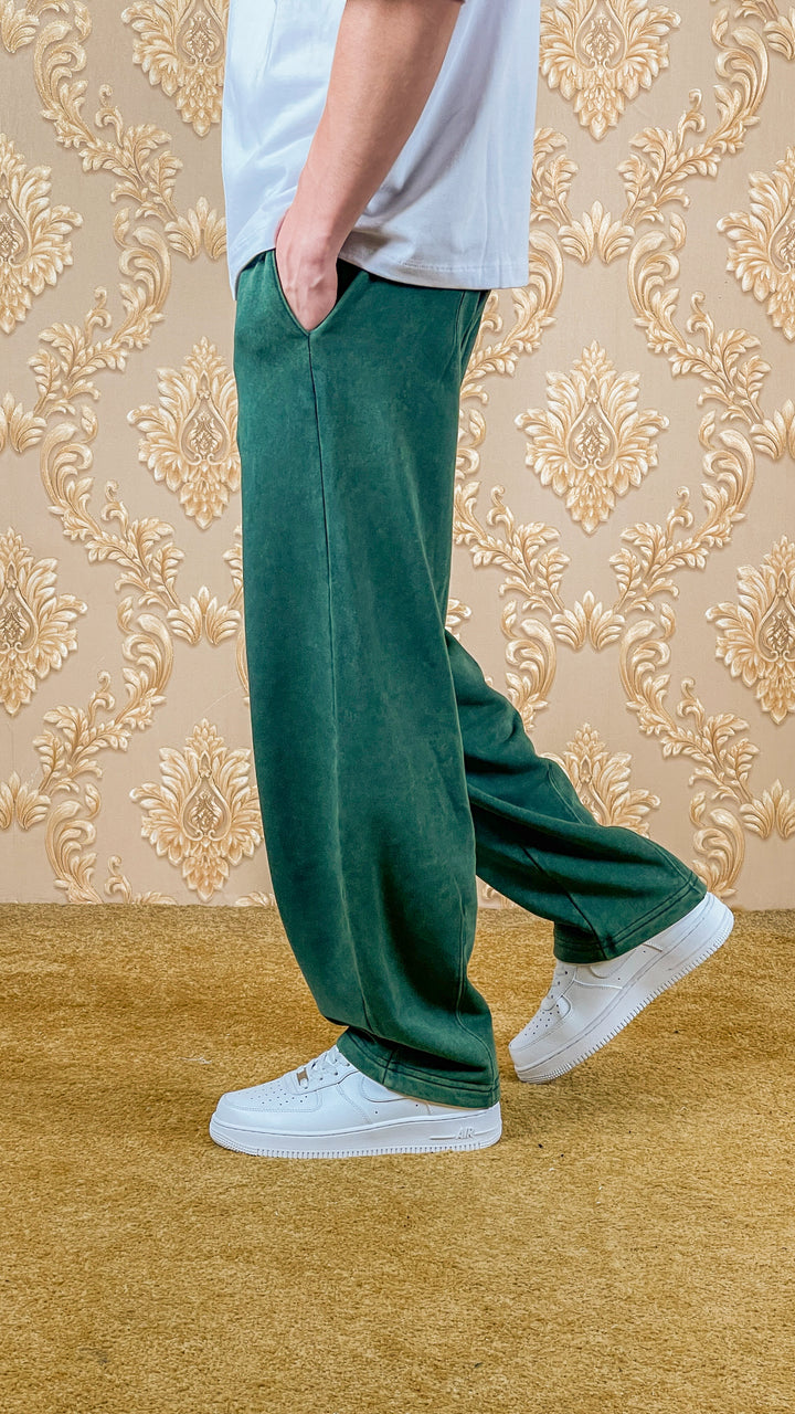 PANTALON BAGGY DÉLAVÉ - VERT