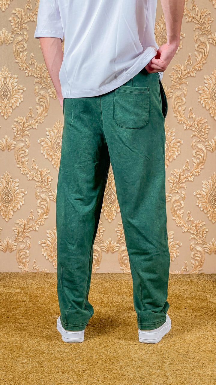 PANTALON BAGGY DÉLAVÉ - VERT
