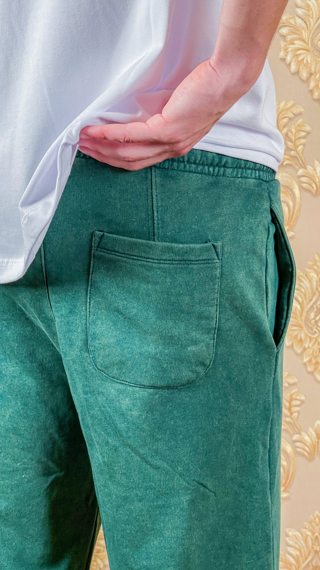 PANTALON BAGGY DÉLAVÉ - VERT