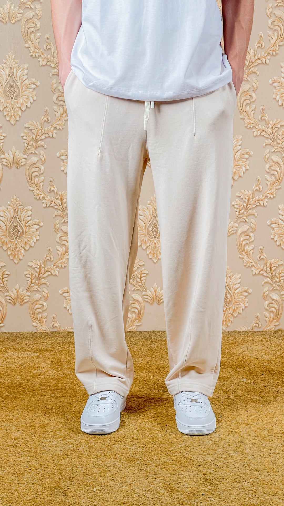 PANTALON BAGGY DÉLAVÉ - BEIGE