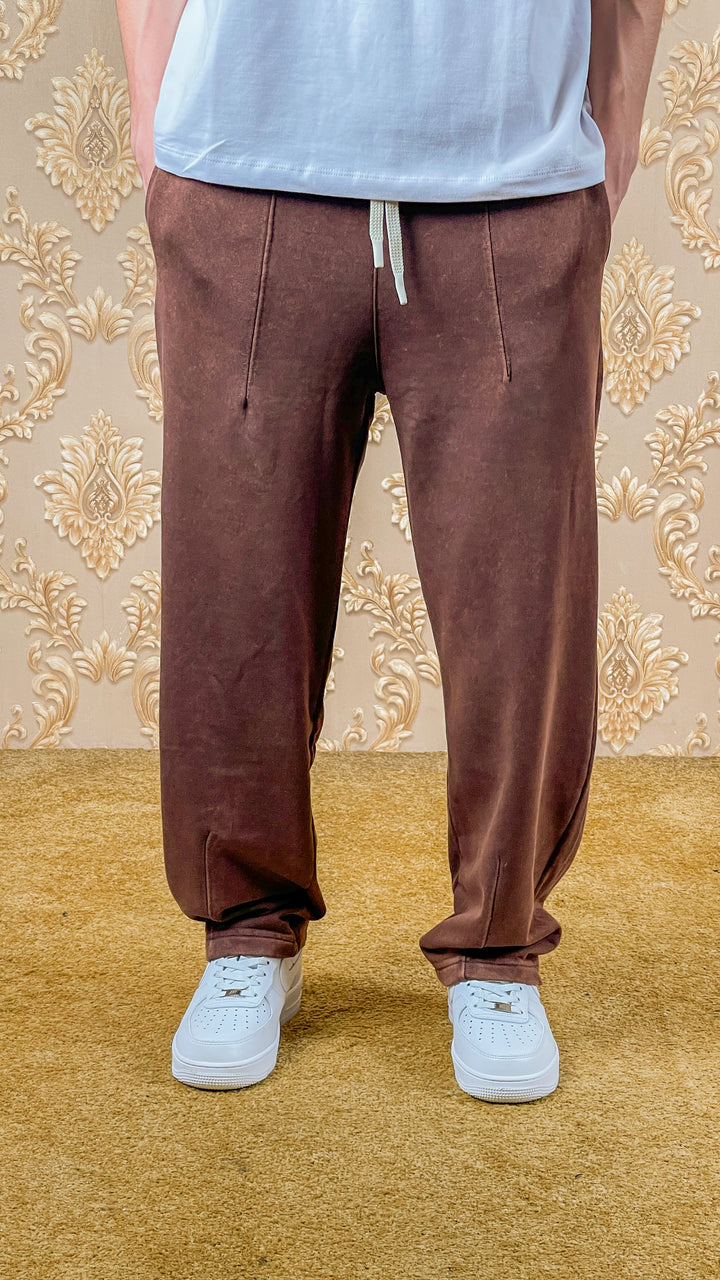 PANTALON BAGGY DÉLAVÉ - MARRON
