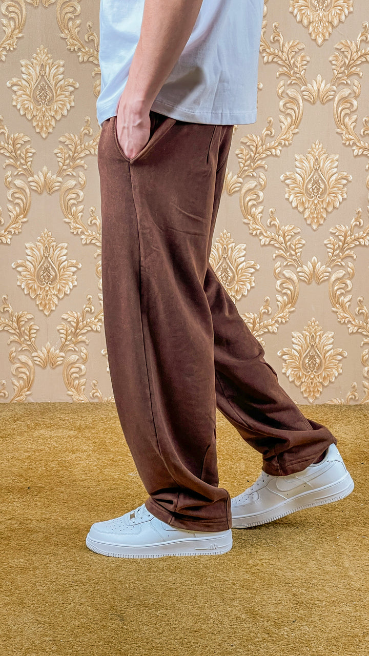 PANTALON BAGGY DÉLAVÉ - MARRON